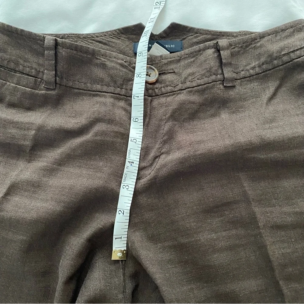 Banana Republic Linen blend Brown pants Stretch Comfy Office Casual Straight leg